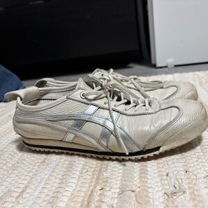 Onitsuka Tiger Cream and Silver Shoes